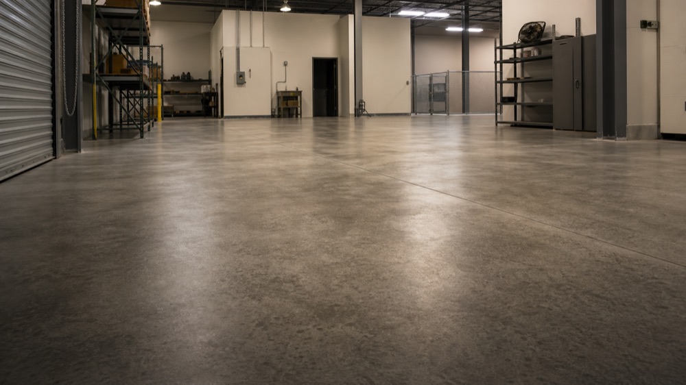 Pharr commercial service area with finished concrete floor